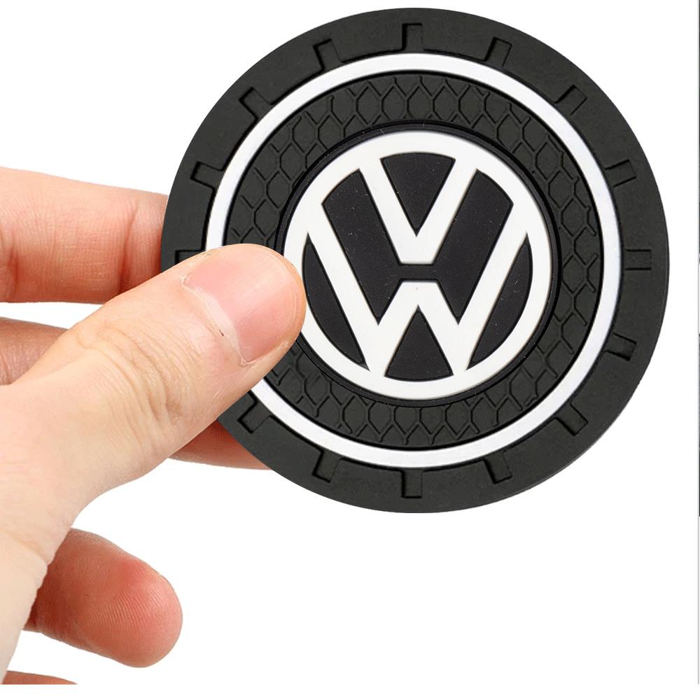 Für VOLKSWAGEN VW 2 Stück Silikon Auto-Getränkeuntersetzer Wasserbecher Flasche Anti-Rutsch-Pad Anti-Rutsch-Matten für Volkswagen VW Passat Scirocco Polo