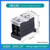 Din Rail Terminal Block In12Bk In20Bk 600V 2/3 Pin 30A/60A Electrical Connection Terminal Split High Current Junction Box