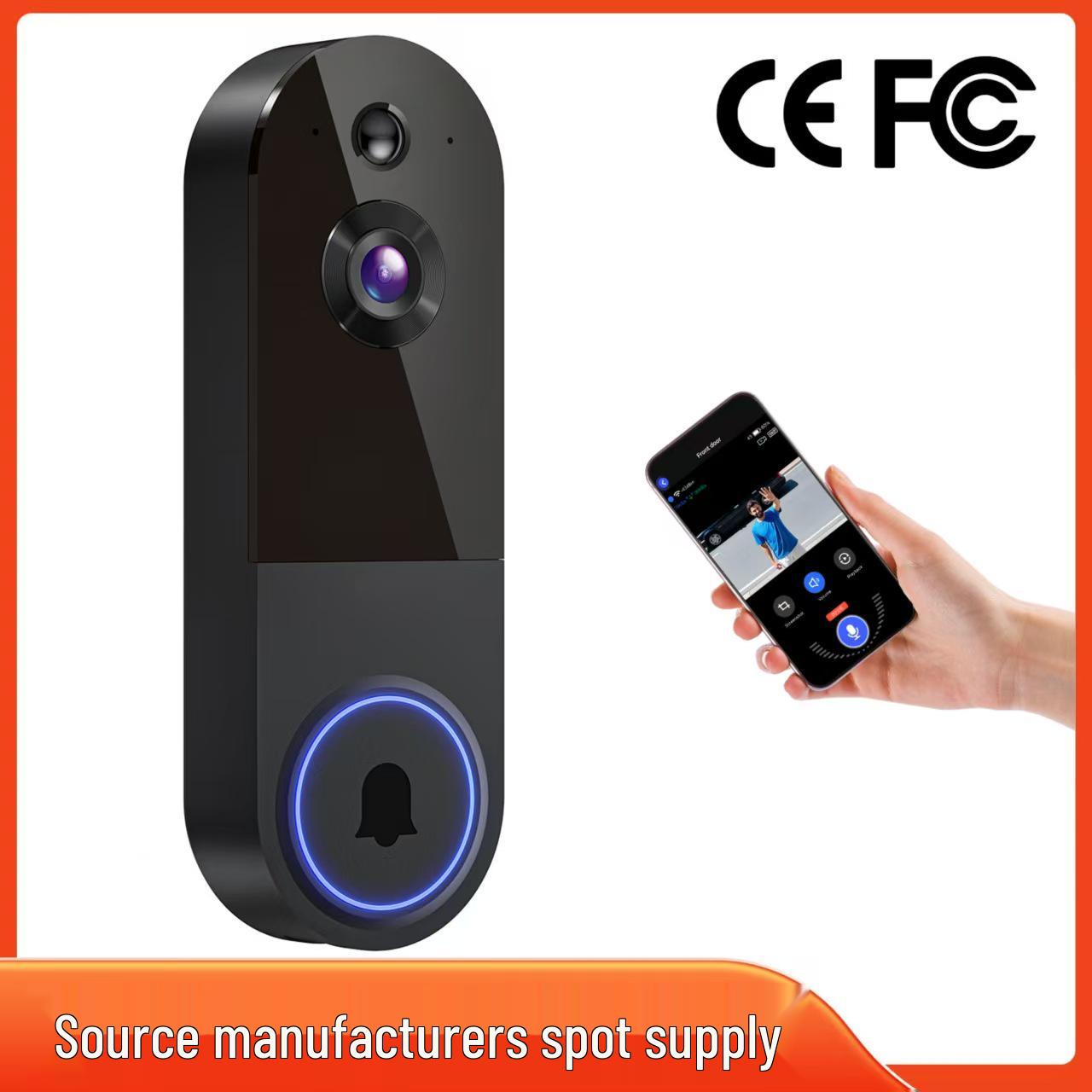 Smart Wireless Video Doorbell with Remote Intercom, HD Night Vision, Motion Detection, and Home Monitoring.