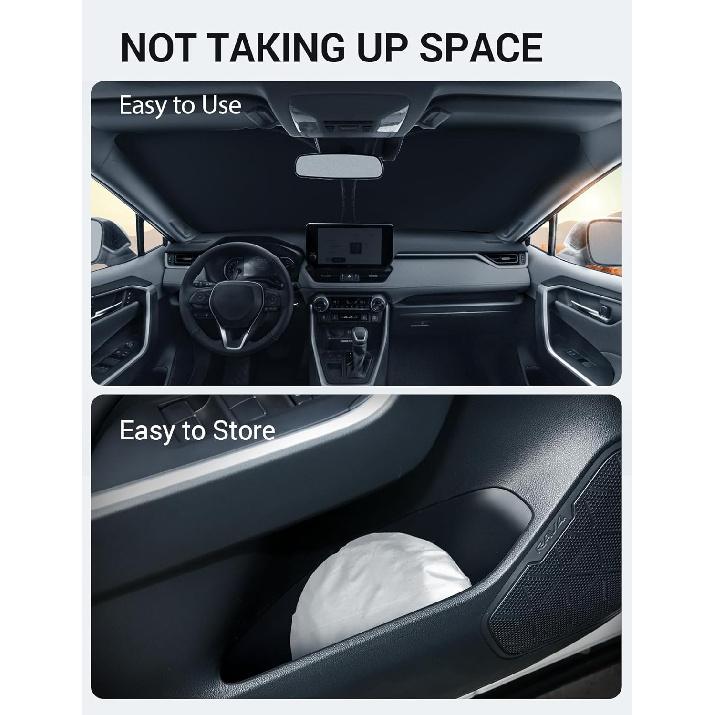 Proadsy 2025 Upgrade Front Windshield Sun Shade Foldable RAV4 Sunshade Protector Fit -2025 RAV-4 SUV Crossover, TRD Off-Road, LE XLE Premium Limited