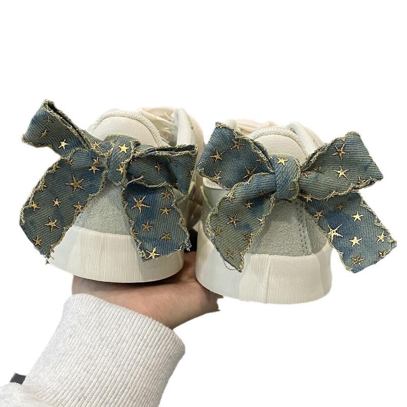 Niche retro original Guochao bow canvas shoes big head shoes new autumn platform versatile breathable