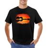 Guitar Island Sunset TShirt Customizeds Summer Top Men Clothings