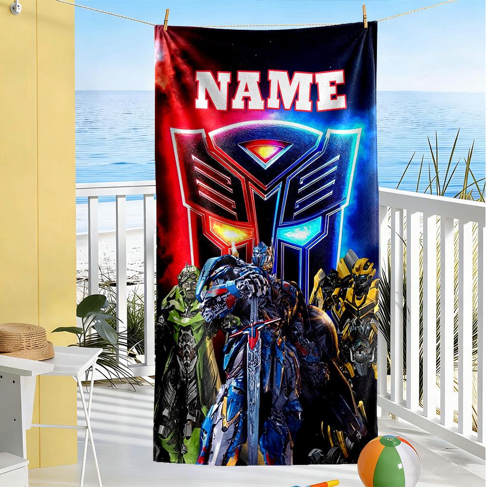 Love Transformers Customized Name Beach Towel Quick-Dry Soft Microfiber