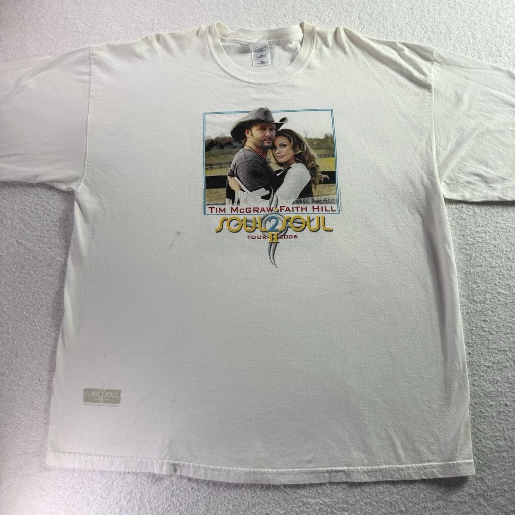 Vintage Tim Mcgraw Faith Hill T Shirt Soul 2 Soul Concert Tour Double Sided 2XL