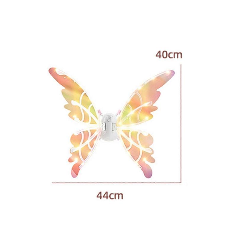 LED Glowing Butterfly Wings with Music And Lights for Girls Adjustable Straps Lightweight Fairy
