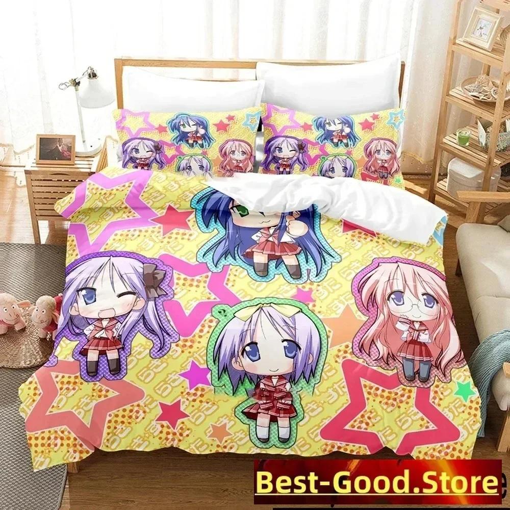 Anime Konata Izumi Lucky Star Bedding Set Printed Bed Set With Pillowcase Bed Duvet Cover Soft Queen King Size Bedclothes Home