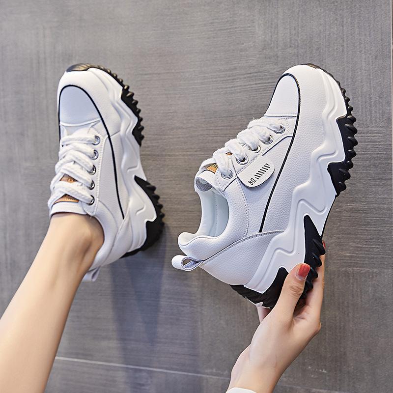 Inner Height Women's Autumn and Winter Thick-soled Muffins Daddy Shoes Small Casual Shoes Are Comfortable and Tall