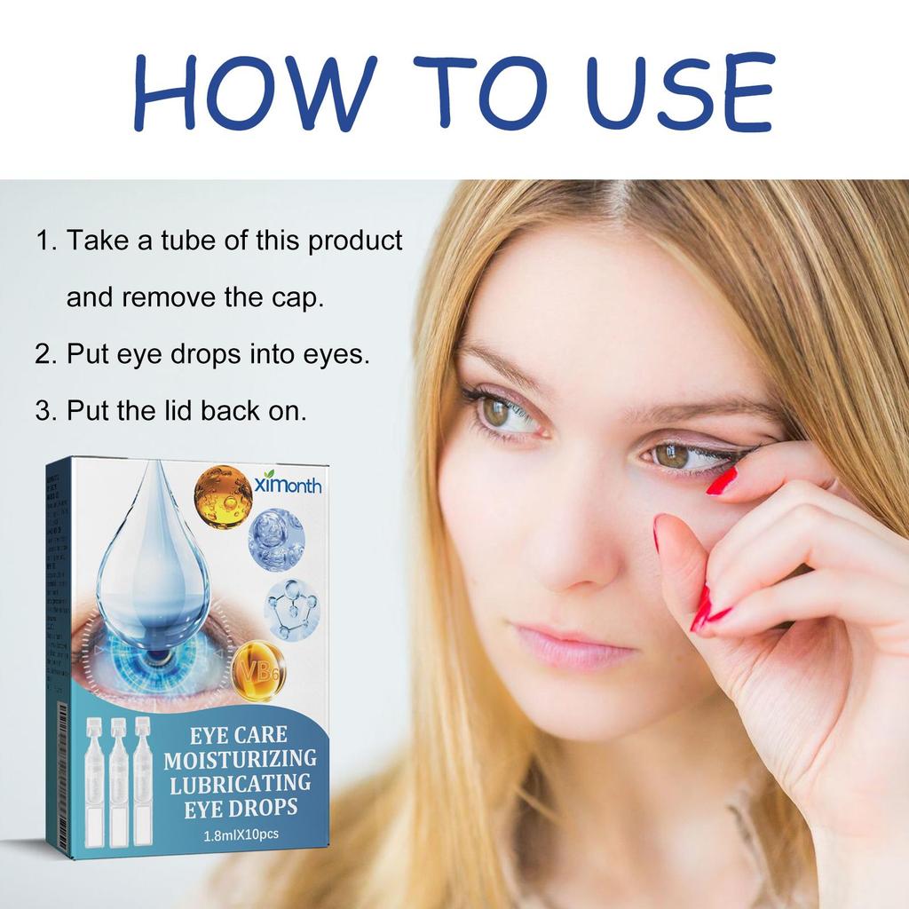 1.8ml*10pcs Eye Drops Relieve Eye Discomfort Repair Eye Fatigue Dryness Blurred Vision Moisturizing Eye Care Solution
