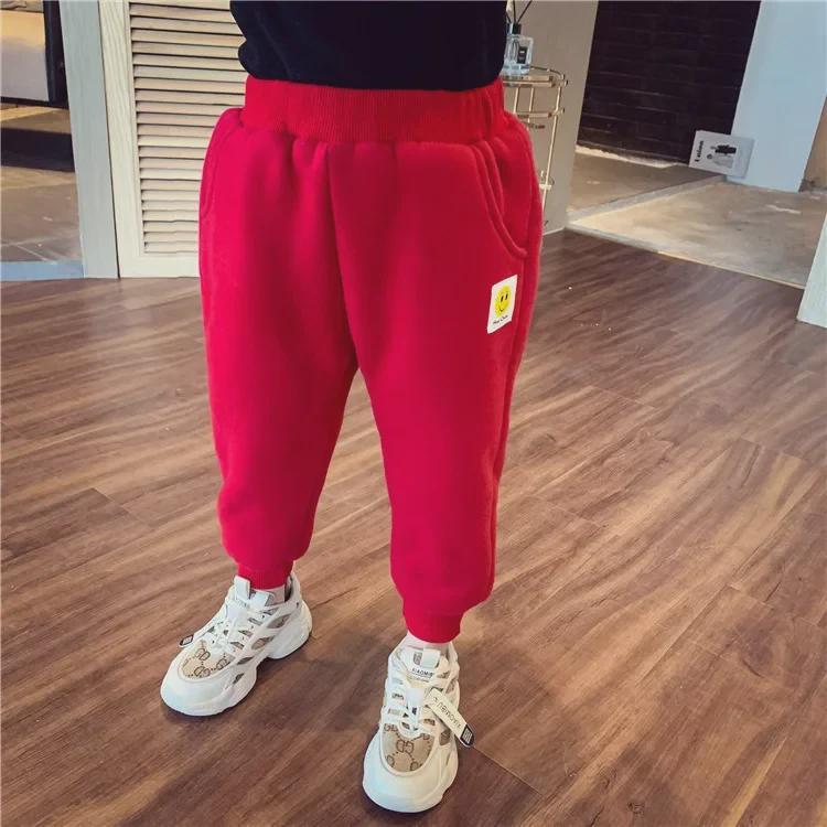 Kids' Winter Lambskin Fleece Pants: Thick, Warm Casual Sportswear for Boys & Girls