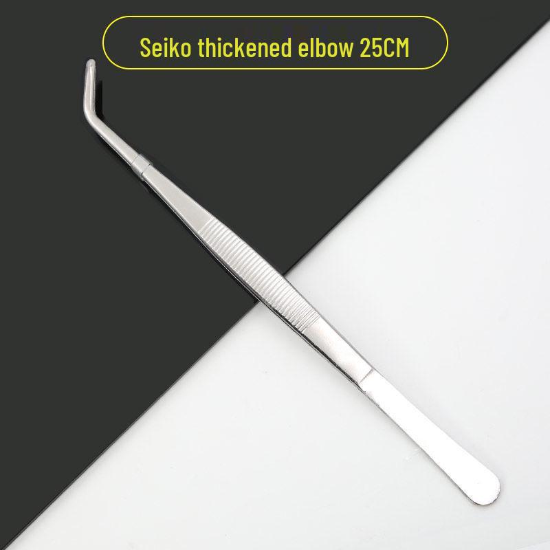 304 Stainless Steel Multifunctional Tweezers: Thickened Straight & Round Head, Bent Tip, Ideal for Aquatic Plants and Succulents.