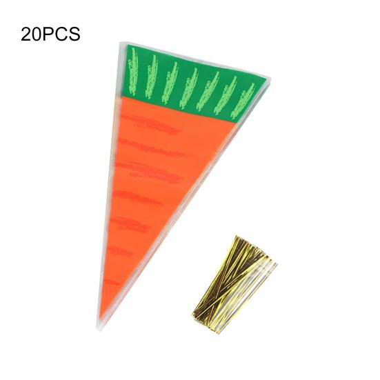 20/50/100Pcs Candy Bags Moisture-proof Cartoon Shape Plastic Cute Carrot Design Snack Popcorn Packing Bags for Bakery