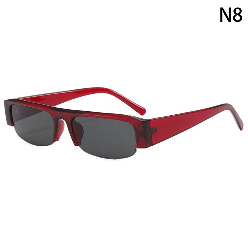 Small Rectangle Women Sunglasses Vintage Clear Lens Men Half Frame Eyewear Shades Uv400