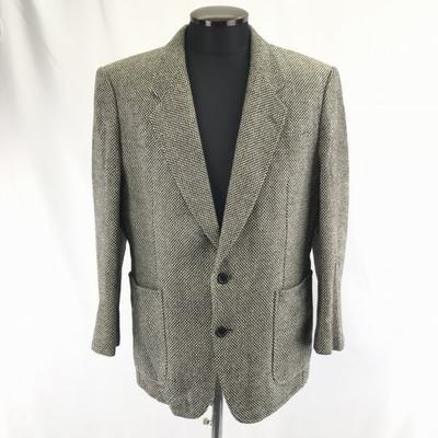 90s-00s Cashmere Blend 2 Button Tailored Jacket Blazer R46-44 Men M Black(USED)