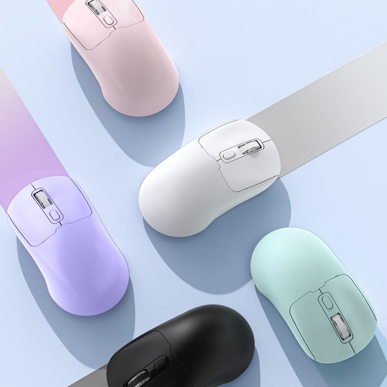 Rechargeable Silent Dual-mode Wireless Mouse with 3-Speed DPI, Macaron Color