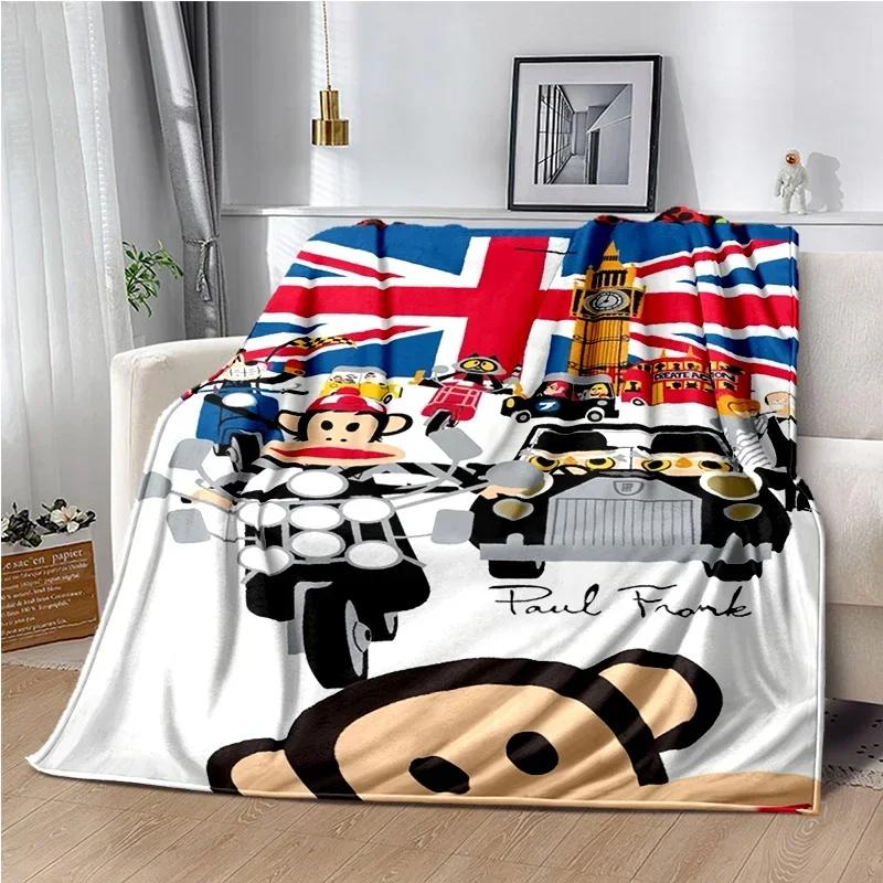 Cartoon Anime P-Paul-Frank Throws Blanket for Baby Hiking Picnic Bed Super Soft Cute kawaii Flannel Blanket Power birthday gift