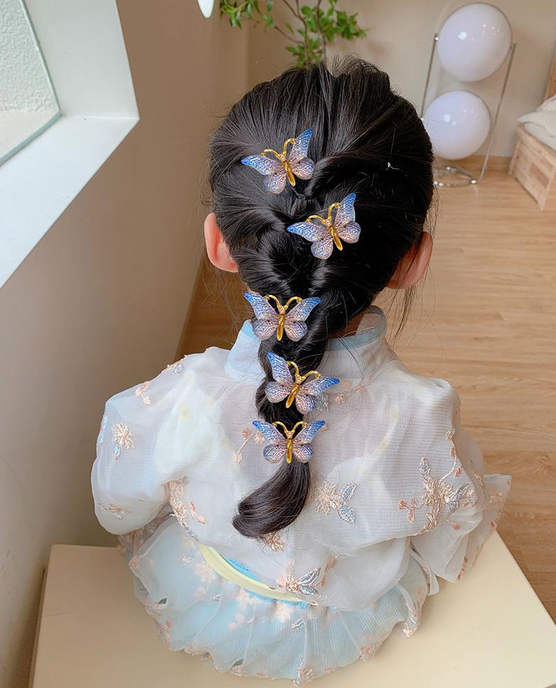 5PCS Sweet Stereoscopic Gradient Cute Baby Hairpins Kids Hair Clips Children Headwear Princess Barrette Girls Accessories