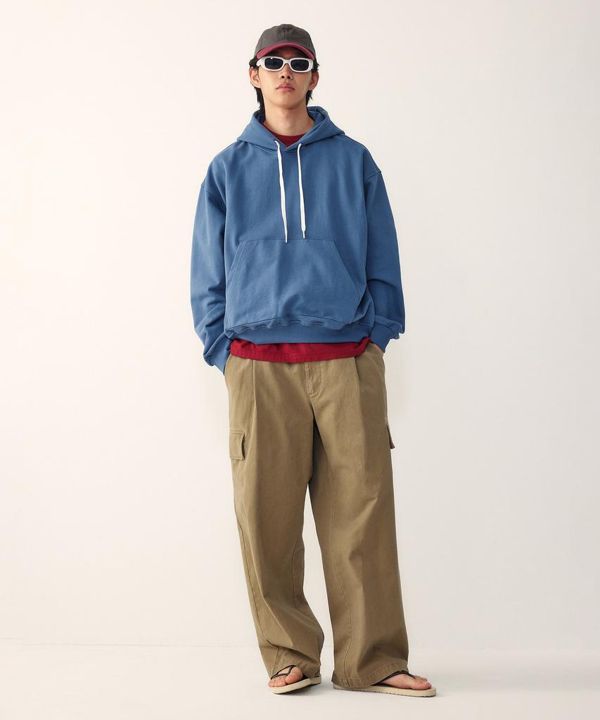 STUDIO TOMBOY [Men] Single-Pleat Cotton Cargo Pants_Dark Beige 9156131113