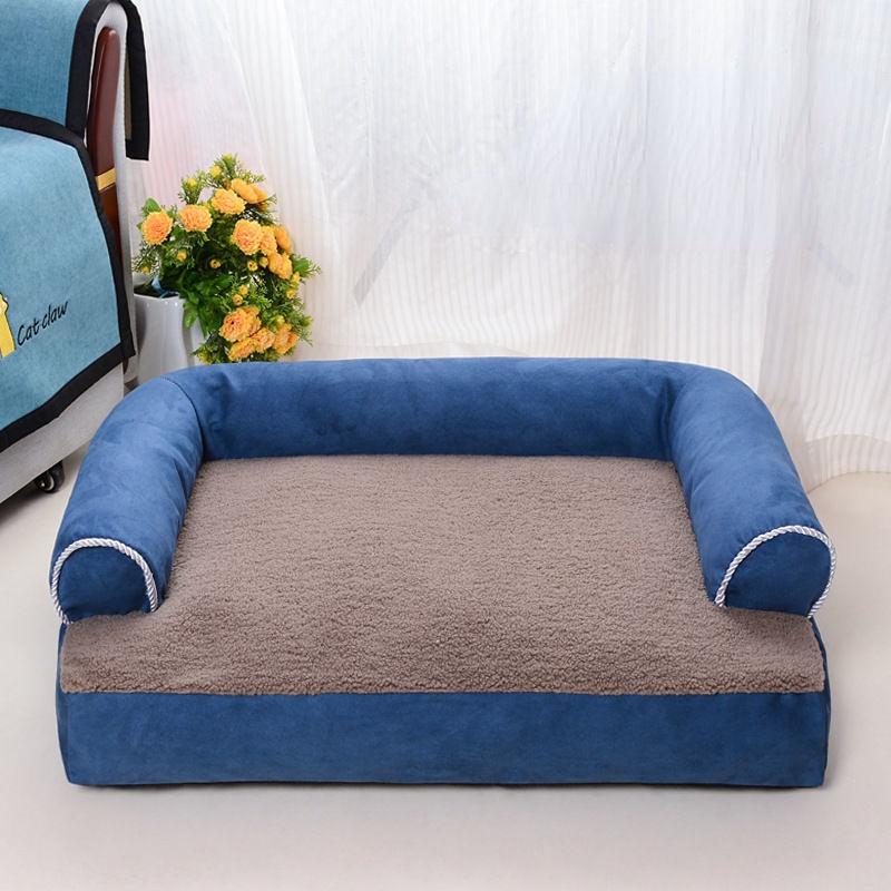 

Зимний супер теплый коврик для собак, утолщенный диван для собак маленьких, средних и больших собак, кошек, пуховая кровать для глубокого сна, съемная, моющаяся, для домашних животных M 57X42X20CM