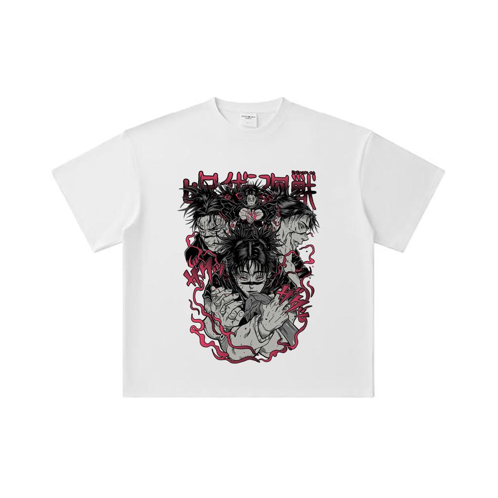260 GSM Double Yarn 32 Count 100% Cotton Jujutsu Kaisen V17 Choso Print Unisex Heavy Cotton T Shirt