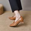 Pointed high heels women's spring new thin heels elegant shallow mouth single shoes professional work shoes commuter leather shoes