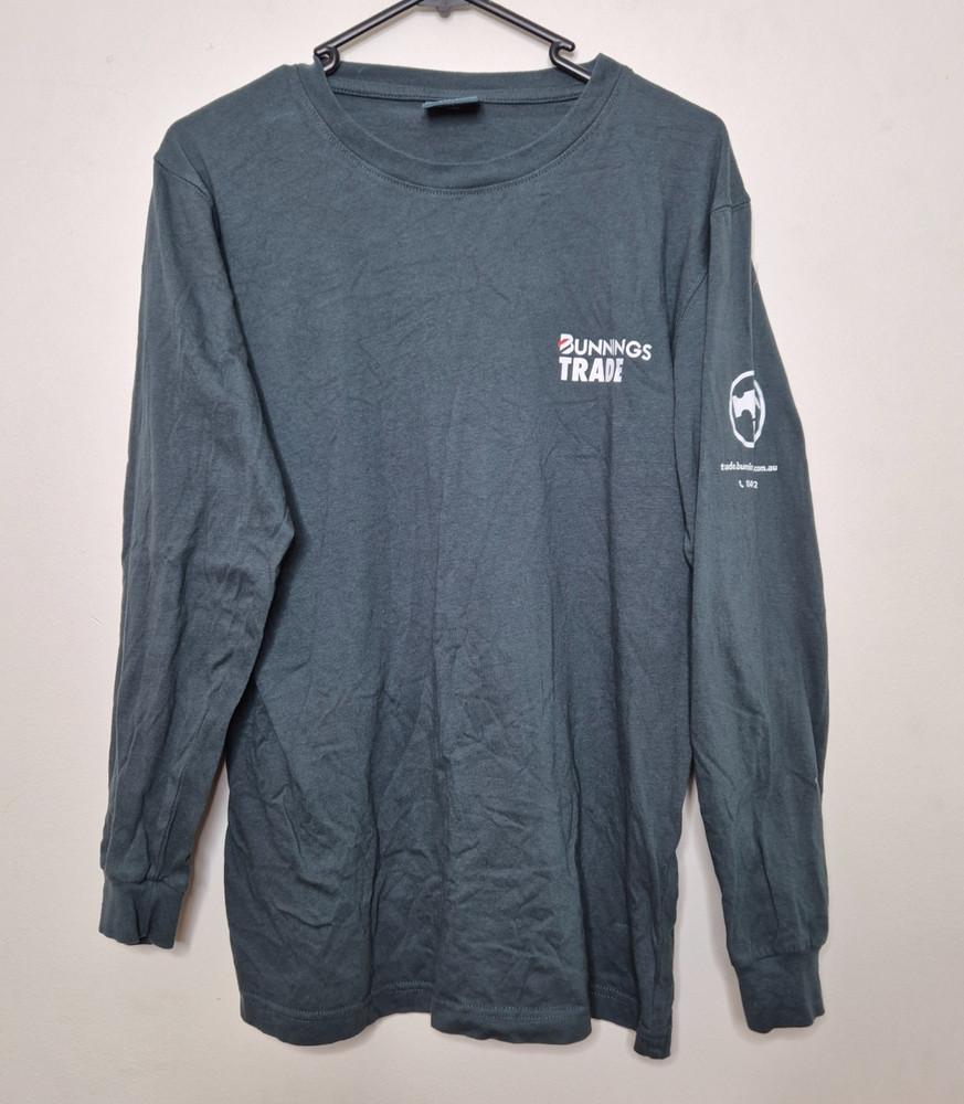 Bunnings Trade L/S TShirt Tee Size S Trade Green Warehouse Workwear Tradie Unisex T-Shirt L