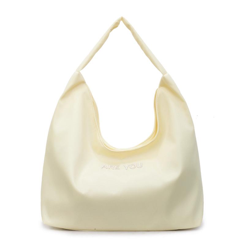 2025 Осень/Зима Женская Большая Холщовая Сумка-Тоут с Вышивкой Буквами - Модная Сумка через Плечо.