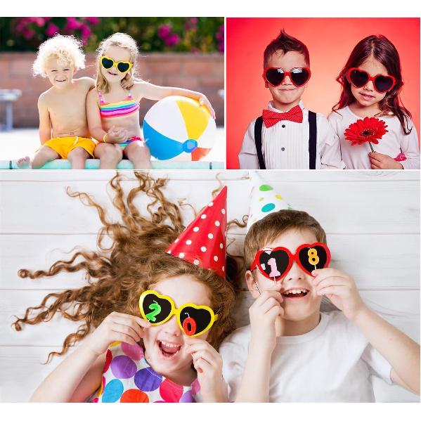 Kids Heart Sunglasses Cute Sunglasses for Girls Boys Age 3-10 Eyewear Outdoor Beach