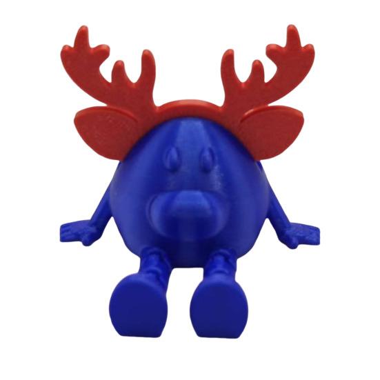 

Фигурка рождественского оленя, напечатанная на 3D-принтере, Рождественское украшение в виде лося, Игрушка-непоседа с подвижными суставами, Модель сочлененного оленя, Украшение приборной панели автомобиля синий