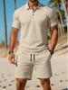 Mens Summer Track Suits 2 Piece Shorts Sets Short Sleeve Sweatsuit Outfits Golf Polo Shirts 