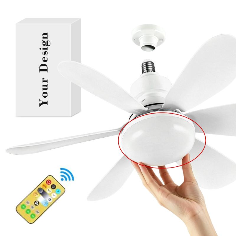 Mini Ceiling Fan with Light LED Professional Remote Control Smart Bulb Fan SMD High Brightness Electric Ceiling Fan for Office