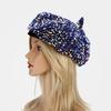 Pailletten Baskenmütze Modische Französische Baskenmütze Elegante Winter Herbst Mütze Damen Winter Kopfbedeckung Für Partys Outdoor Reisen