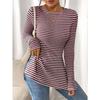 New Round-neck Slit Long-sleeved Versatile Casual Women's Base Layer T-shirt