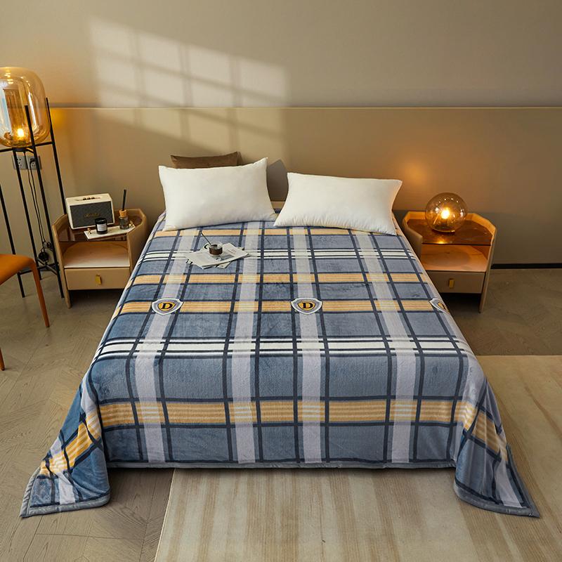 1pc Comfortable Printed Blanket Soft&cozy&machine Washable Velvet Plush All-season Multipurpose Nap Blanket for Office and Sofa(Excluding pillowcases)