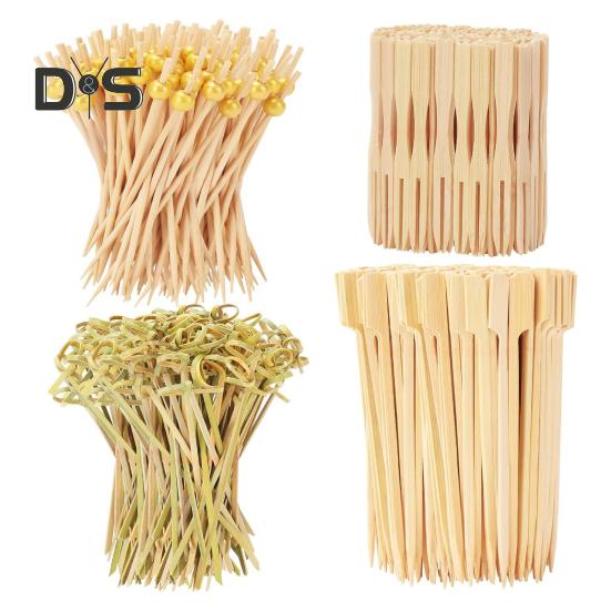 

Набор из 500 палочек для коктейлей, 4 вида и 3 размера, длинные бамбуковые шпажки для закусок, напитков, десертов, декоративные деревянные палочки для вечеринок 1 Set