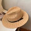 Hollow Hollow Straw Hat Wide Brim Visor Cap Trendy Western Cowboy Hat  Men Women