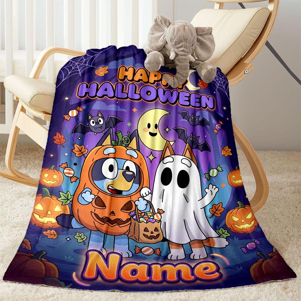Halloween Costume Parade Personalized Name Blanket Multi-purpose Personalized Blanket Warmthful Decor Suitable for Nap Office Chair Couch