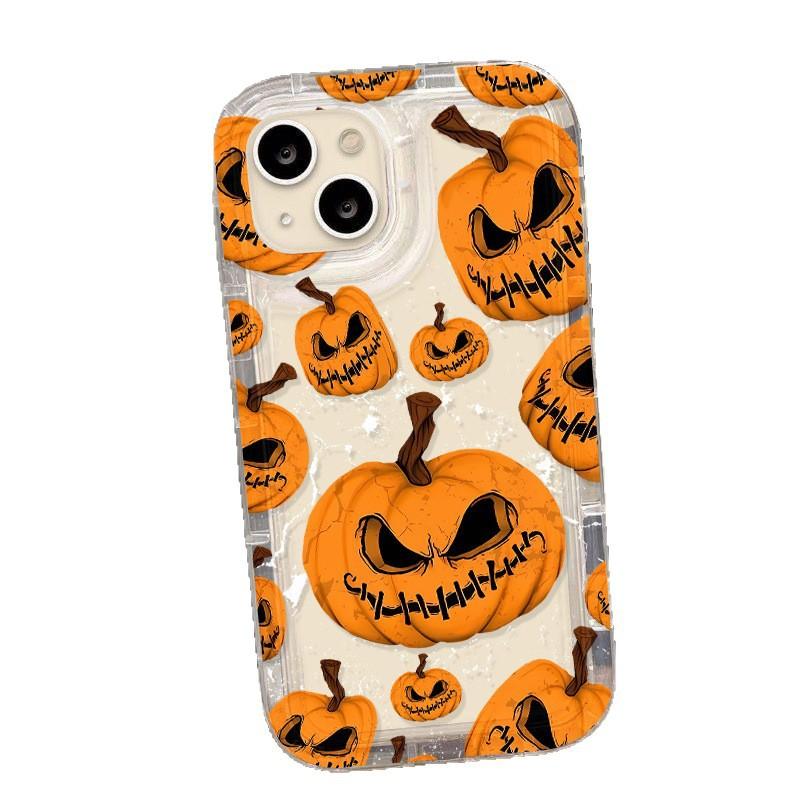 Halloween pumpkin is suitable for iPhone17 mobile phone case Apple 16Pro airbag 14/15 factory anti-drop 13 generation