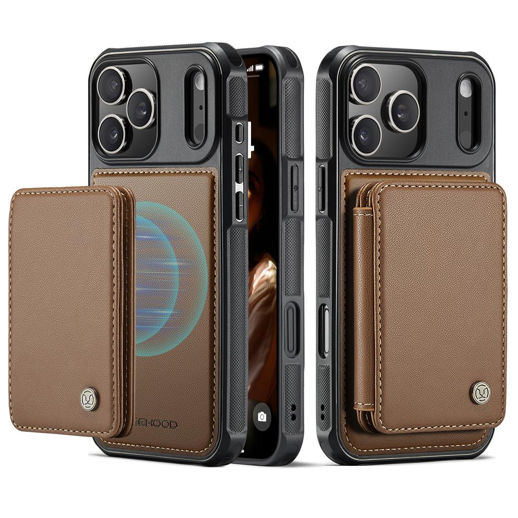 Magnetic Leather Case for iPhone 17 Pro Max Air 16 Plus 14 13 12 11 X XR XS Max RFID Blocking Detachable Card Slot Wallet Cover