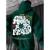 European and American Trend Men's and Women's Sweaters Printed Fleece Long-sleeved Hooded Pullover Spring and Autumn Shoulder-sleeved Sweater