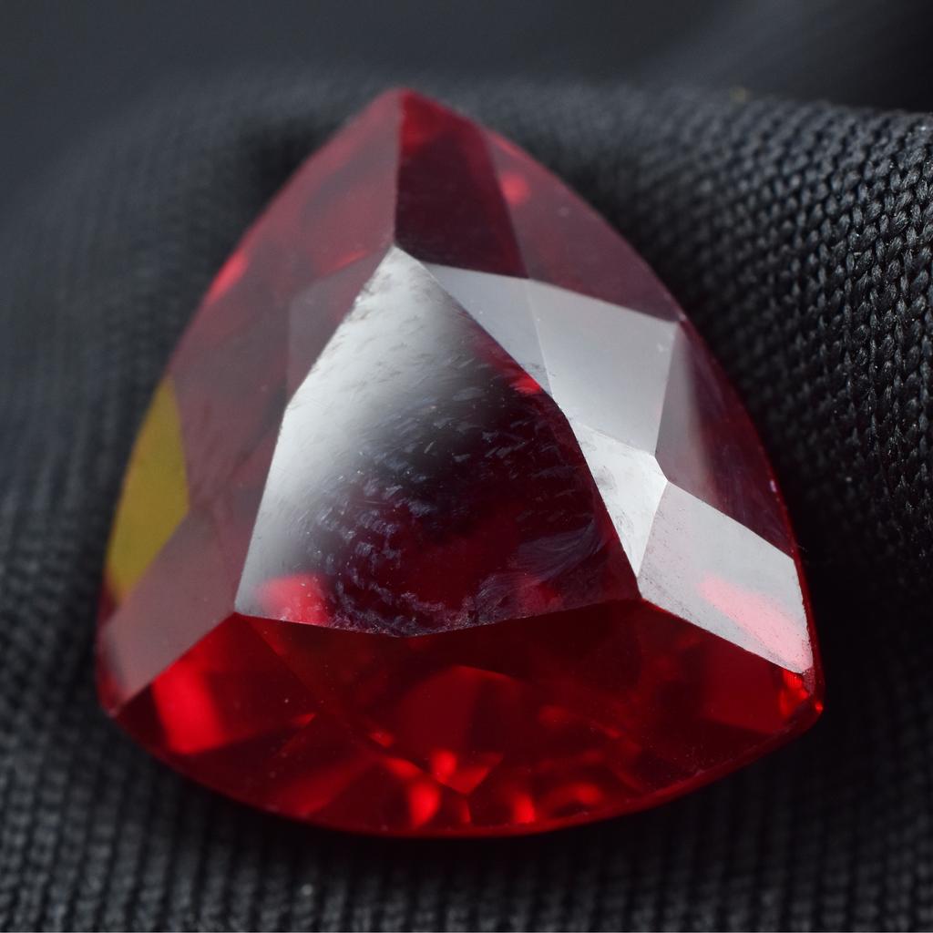 Natural Red Ruby Loose Gemstone 11.05 Ct Trillion Cut for Jewelry Making and Gem Collections