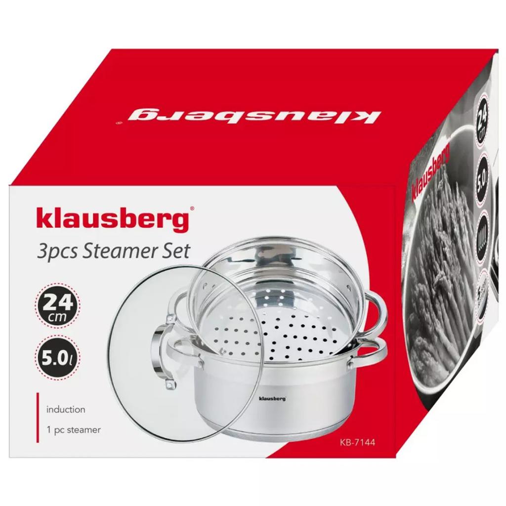 Klausberg Dampfkochtopf 3 Teile 24cm Kb-7144