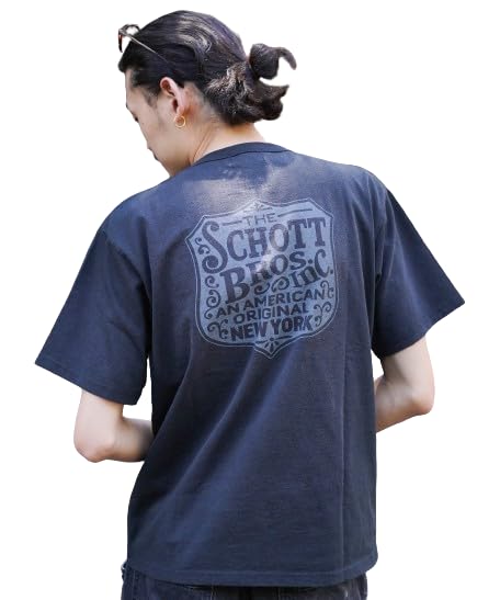 Schott SS T-Shirt Iron Plate Men's Size Small 010 Black 782-4134023