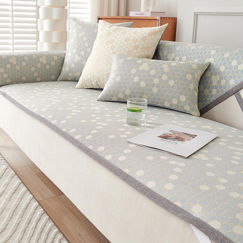 

Летняя подушка для дивана в клетку в виде пчелы, летний спальный коврик, чехол для дивана, Нескользящий крутой дышащий чехол для дивана, ткань, спинка, полотенце 60*60cm