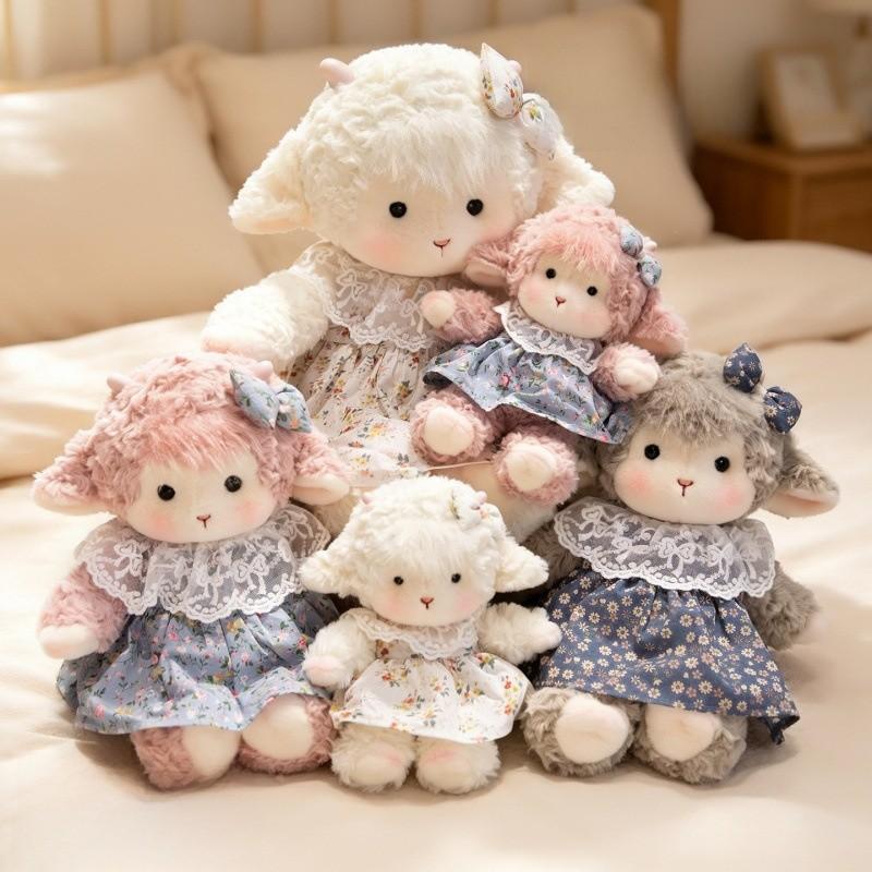 Cute Sheep Plush Doll With Polyester Fiber For Kids Comfort And Play