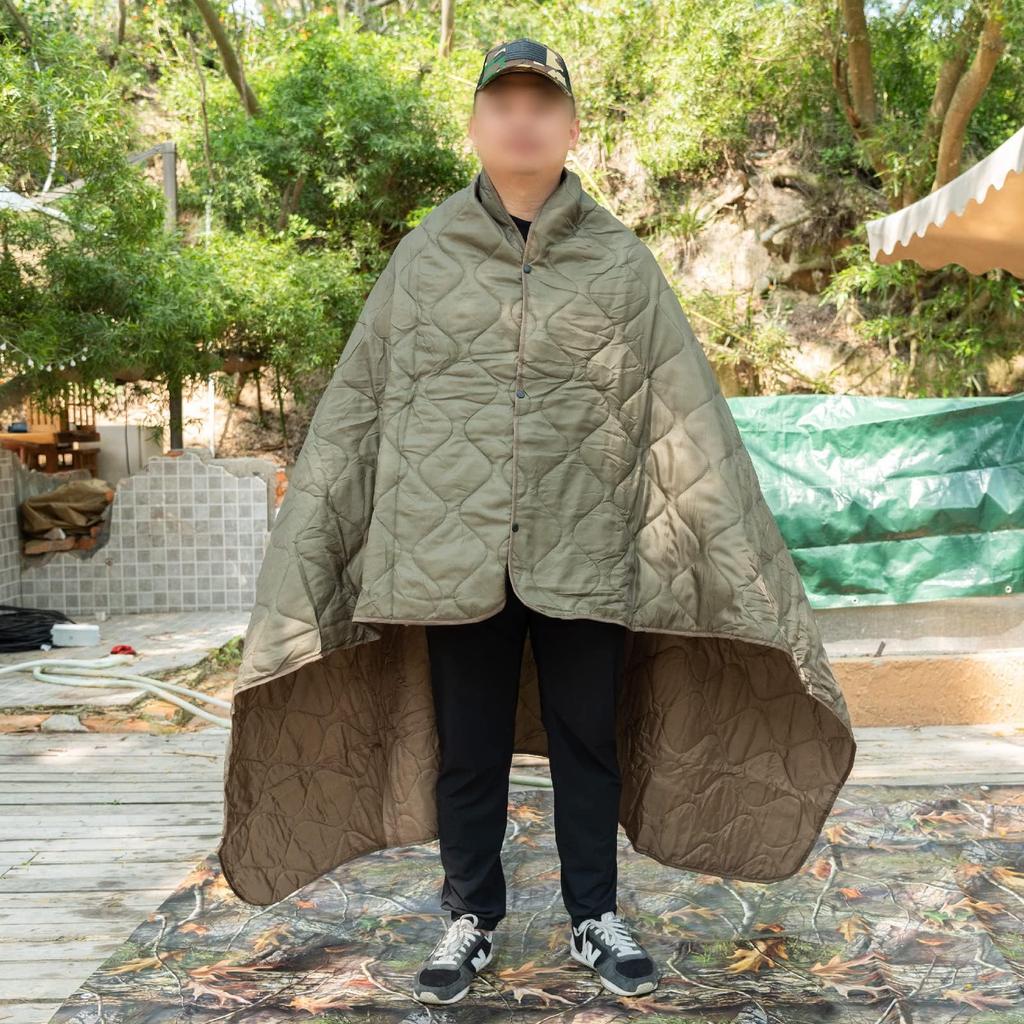 Tencen Camouflage Poncho Cold with Compression Perfect for Car Outdoor and Office Blanket, Multifunctional, Waterproof, Lightweight, Protection,