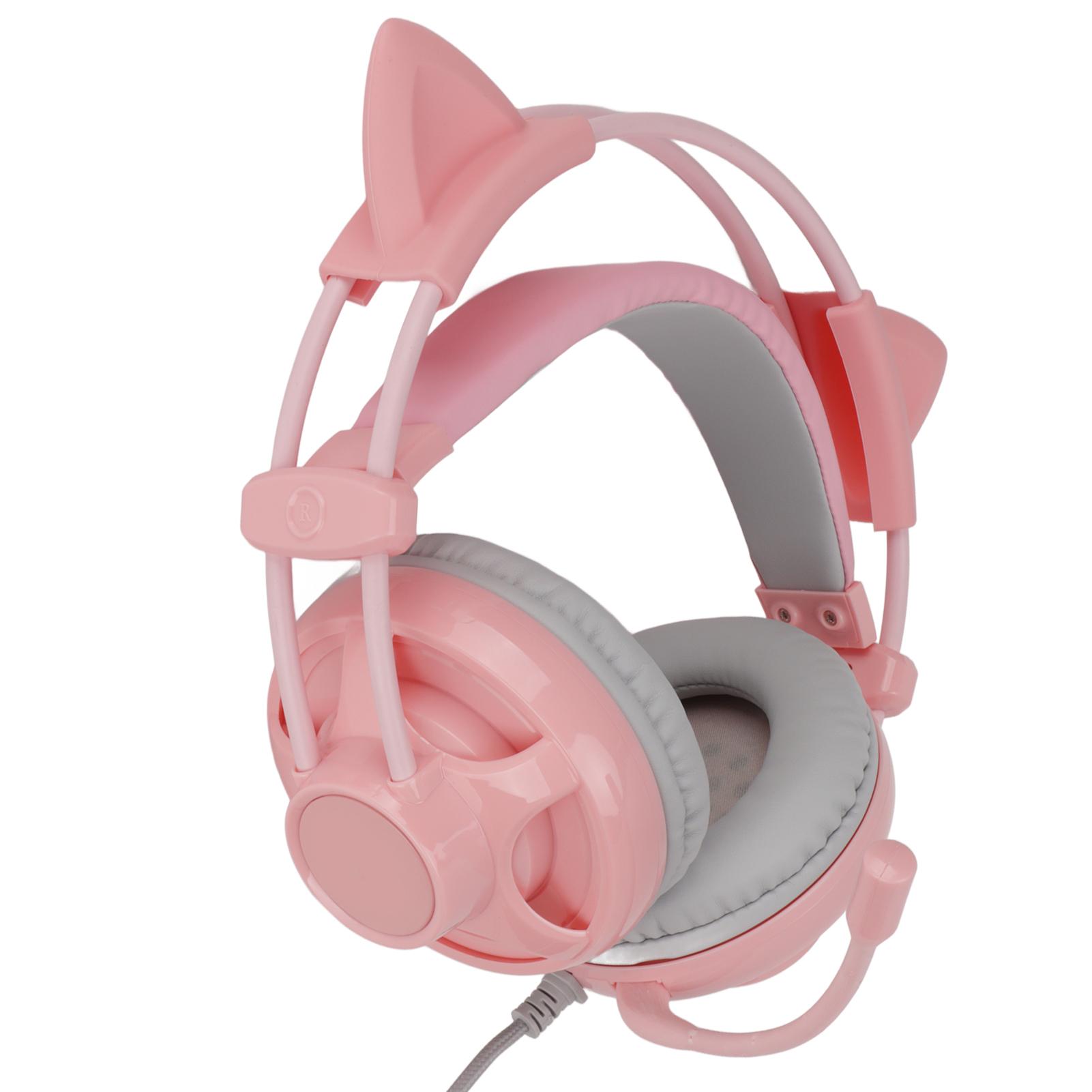 

Cute Gaming Headset Noise Reduction 7.1 Surround Sound Over Ear Wired Game Headphone with Mic for PC Laptop