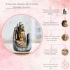 Goldene Silberharz Handgefertigte Handflächen-Buddha-Statue für Heimdekor Wohnzimmer | Lord Buddha Idol Ausstellungsstück Geschenk