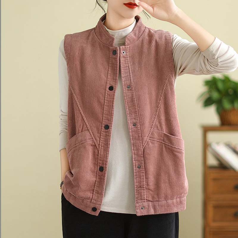 

Жилет для женщин Хлопковый Осенне-зимний Без рукавов Топы Жилет Однотонный Повседневный Жилет Оверсайз Утепленный Жилет XXL розовый