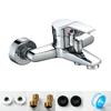 Faucet Zinc Alloy Basin Faucets Chrome Wall Mounted Hot Cold Water Dual Spout Mixer Tap for Bathroom Splitter Bath Shower Basin
