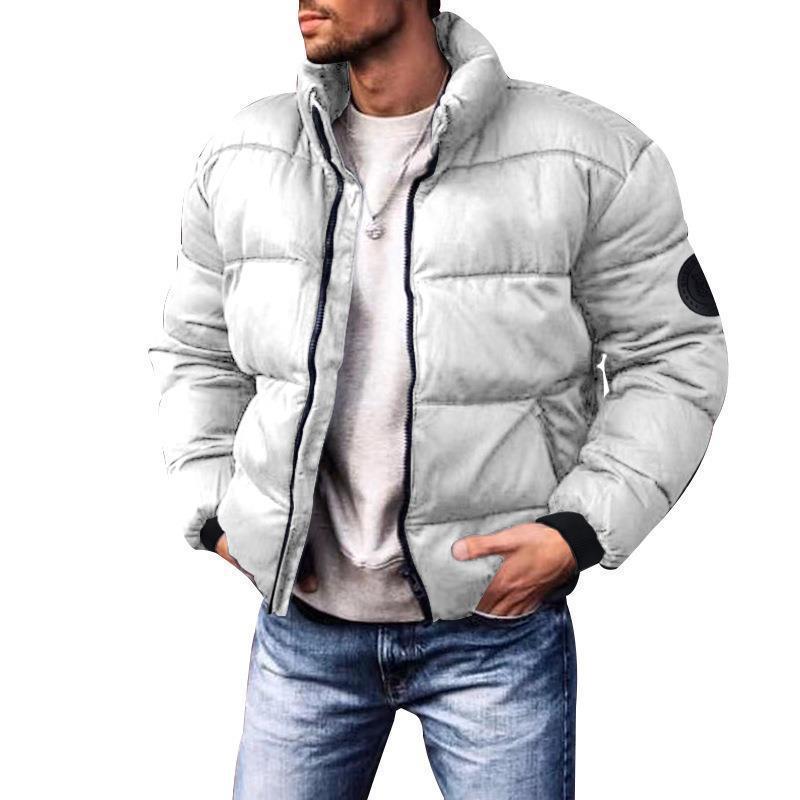 Men's Winter Cotton-padded Clothes, Winter Jackets, Stand-up Collar Down Cotton-padded Clothes, Thickened Men's Cotton-padded Jackets.